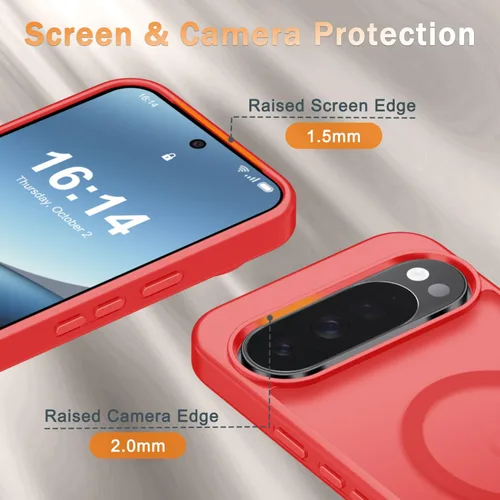 Vista 197 de Funda para Google Pixel 10 Pro XL, cubierta magnética mate, color negro Fit for MagSafe, Screen Protector included, Shockproof Military Grade