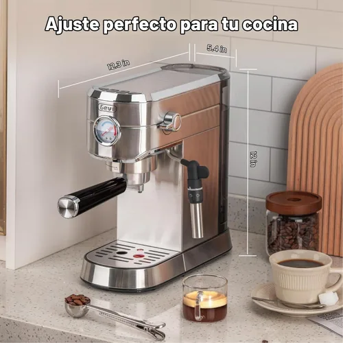 Vista 5 de Gevi Espresso Expresso Machine 20 bar con espumador automático de leche, cafetera de café espresso profesional con varita de vapor, máquina compacta