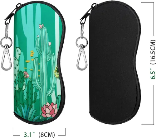 Vista 6 de MoKo Estuche suave para lentes de sol, paquete de 2, estuche de neopreno portátil ultraligero con cremallera para gafas, caja de seguridad