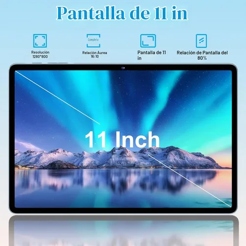 Vista 5 de Tablet de 11 pulgadas, tabletas Android 15 2025 con Octa Core, 24GB+256GB, cámara de 13+5MP, tabletas electrónicas con Widevine L1, batería
