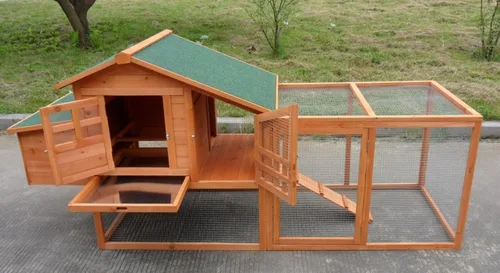 Vista 6 de Deluxe – Casa gallinero grande de madera para patio trasero, para 3 a 5 pollos, con caja de nido