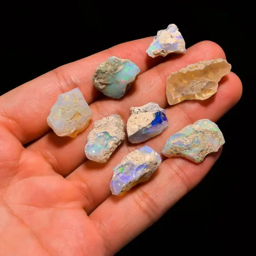 Vista 3 de Lote de ópalo negro Ópalo natural etíope en bruto piedra preciosa áspera Ópalo arco iris ópalo de fuego Lote 25.00 Cts. Ópalo etíope natural