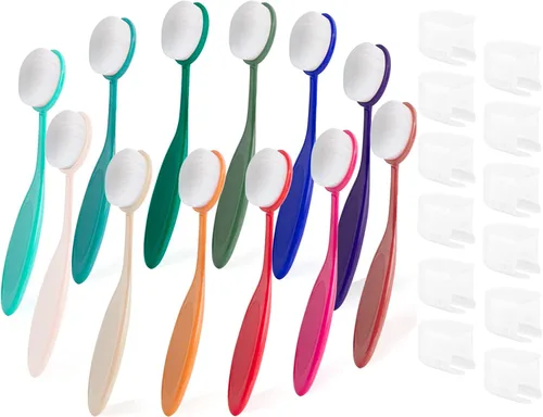 Vista 11 de Yoseng 10 pinceles de mezcla de tinta para hacer tarjetas, manualidades de papel surtido de amplia aplicación con mango de código de color y tapas