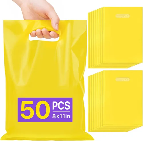 Vista 25 de ANZNKU 50 bolsas negras de recuerdo de fiesta, 8 x 11 pulgadas, bolsa de regalo para dulces de Pascua, joyas artesanales, bolsas de regalo