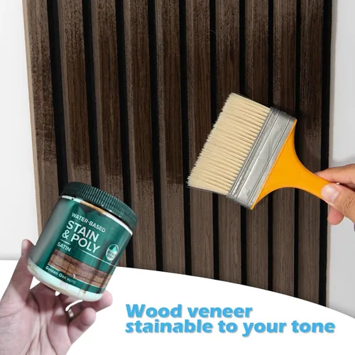 Vista 7 de Art3d Paquete de 2 paneles acústicos de madera de 48 x 24 pulgadas para pared, paneles de listones de madera insonorizados para pared y techo