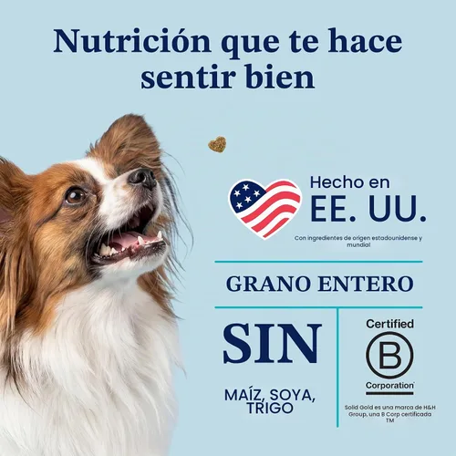 Vista 5 de Solid Gold Toy & Small Breed Dog Food Dry Small Bites - Alimento para perros de grano entero de bisonte - Croquetas saludables para perros con alta