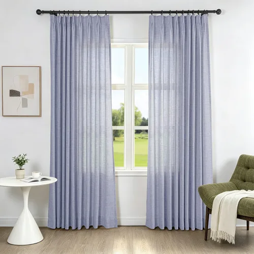 Vista 17 de Fcosie Cortinas plisadas filtrantes de luz para sala de estar, dormitorio, granja Kithcen, protección de privacidad, mezcla de lino, 2 paneles, 50