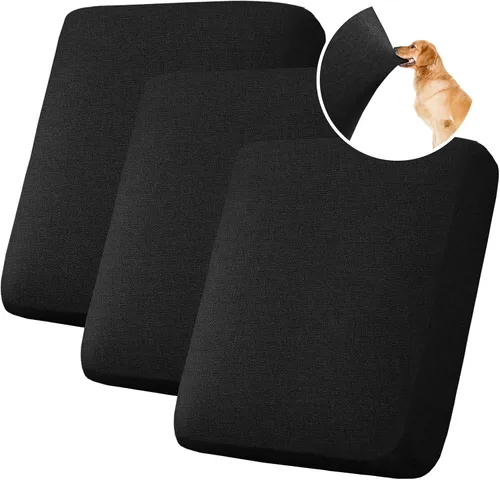 Vista 9 de H.VERSAILTEX Fundas de cojín individuales de lino tejido resistente al agua para sofá de 2 plazas para sofá de 2 cojines, fundas protectoras