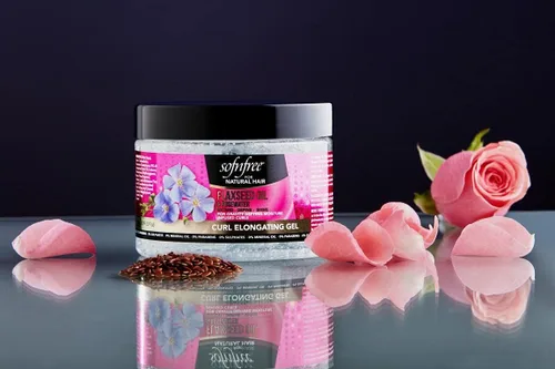 Vista 3 de Sofn'Free - Gel alargador de rizos con aceite de linaza y agua de rosas, alargador de rizos para bobinas y ondas naturales, tratamiento hidratante