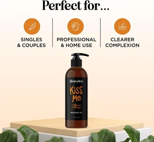 Vista 8 de Aceites de masaje dulces y sensuales para parejas, aceites de masaje románticos de cuerpo completo de mango y lavanda con aceite de almendras dulces