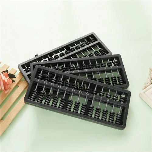 Vista 7 de Abacus 13 dígitos, vintage chino, madera, para educación matemática aritmética, negro