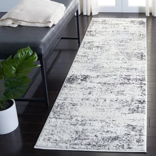 Vista 8 de SAFAVIEH Amelia Collection ALA700A - Alfombra decorativa de 2'2" x 4', diseño moderno abstracto, color marfil y azul, no desprende pelusa y de fácil