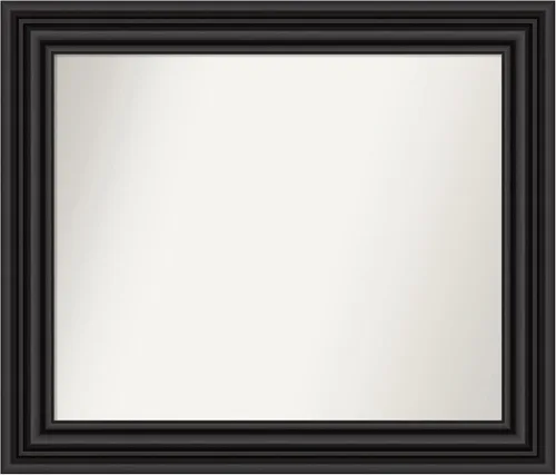 Vista 554 de Amanti Art Espejo personalizado, espejo de baño negro puente, espejo de pared o espejo de tocador de baño sobre el fregadero (26 x 26 pulgadas)