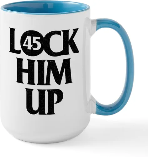 Vista 8 de CafePress Lock Him Up - Taza de café de cerámica de 15 oz (15.0 fl oz)
