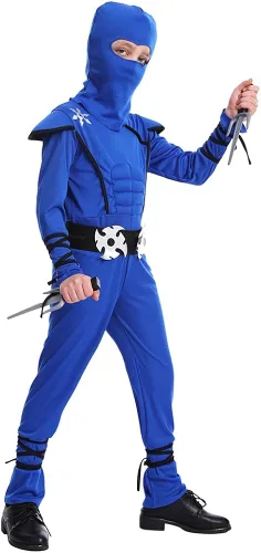 Vista 4 de Dsplay Boys Ninja Costume Cosplay Child Muscle Ninja Outfit Halloween