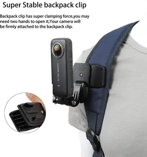 Vista 5 de PellKing Kit de accesorios para Insta360 One X5/X4/X3/X2/X, tercera versión de soporte para cuello para collar de video, nuevo soporte de correa