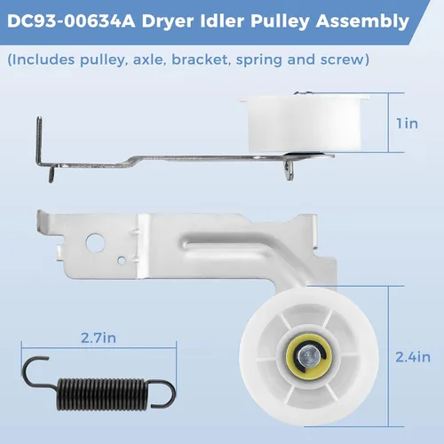 Vista 4 de DC97-16782A Piezas de secadora para Samsung Kit de repuesto de rodillo de secadora DV45H7000EW/A2 DV42H5000EW/A3 Incluye DC97-16782A Rodillo Secador