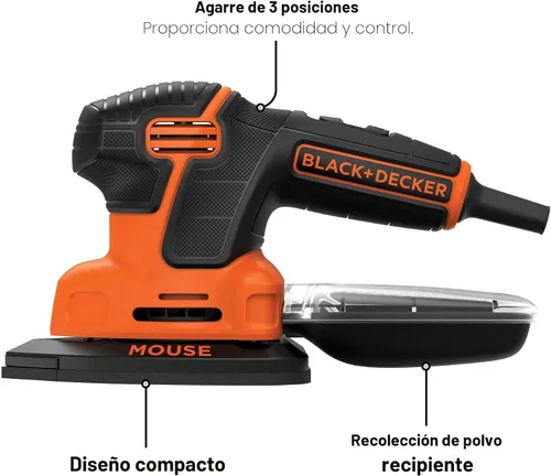 Vista 6 de Lijadora de detalles Black+Decker bdems600 Mouse