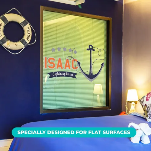 Vista 3 de Calcomanías de pared de anclaje personalizadas para bebé niño, nombre personalizado para decoración de pared de guardería, calcomanía de pared