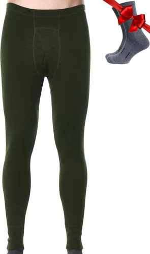 Vista 10 de Pantalón de primera capa de lana merina para hombre, 100% lana merina, peso pesado, medio, ligero, ropa interior térmica Long Johns y calcetines .