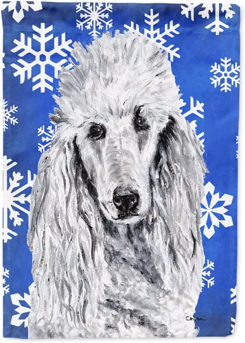 Vista 63 de Caroline's Treasures SC9374GF Bulldog English Snow flakes Holiday Garden Flag Buzón Bandera decorativa para patio exterior, patio, obras de arte