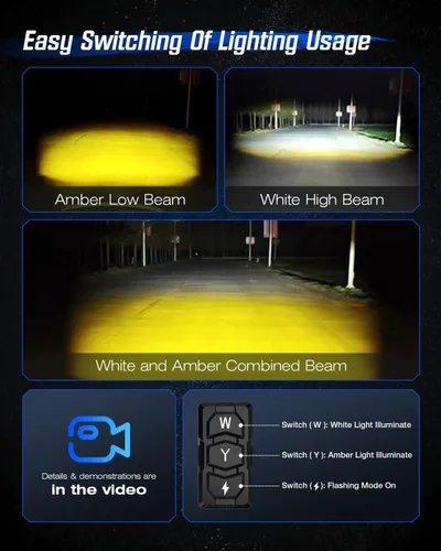 Vista 4 de NOVSIGHT Luces LED Pods Luces de Conducción - 2'' con 8 Modos de Luz 2 Tipos de Soportes, Impermeable Fuera de Carretera LED Light Pod