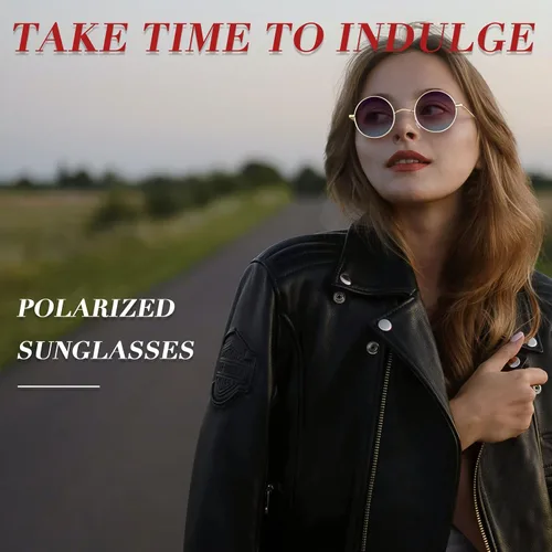 Vista 2 de Gafas de sol Joopin polarizadas, estilo Lennon, redondas, gafas de sol estilo hippy redondas para mujer y hombre