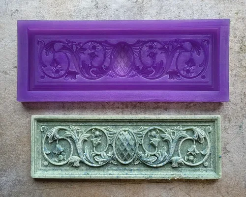 Vista 6 de Ornamental filigree rectangle #2 Silicone candybar chocolate mold, resin, fondant, wax and more. (random color) (X-Large)