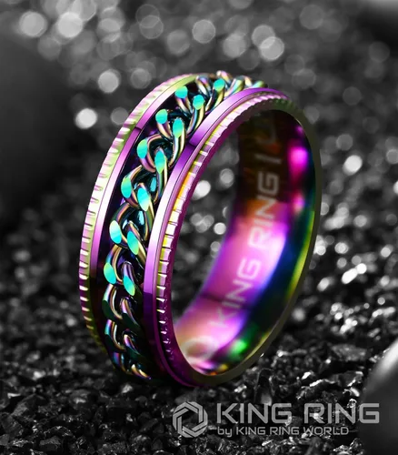 Vista 2 de King Ring Anillos Super Spinner de 0.315 in Segunda edición de anillos de acero inoxidable premium para hombres y mujeres Diseñado en Estados