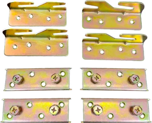 Vista 5 de Soportes de riel de cama, conectores de soporte de marco de cama para camas de madera, sujetadores de soporte resistentes sin mortaja, accesorios