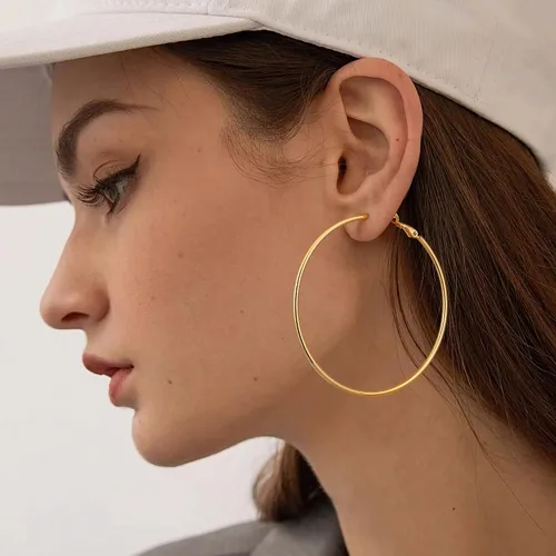 Vista 3 de Gacimy Gold Hoop Earrings for Women 14K Gold Plated, 925 Sterling Silver Post Hypoallergenic Earrings Hoops for Women