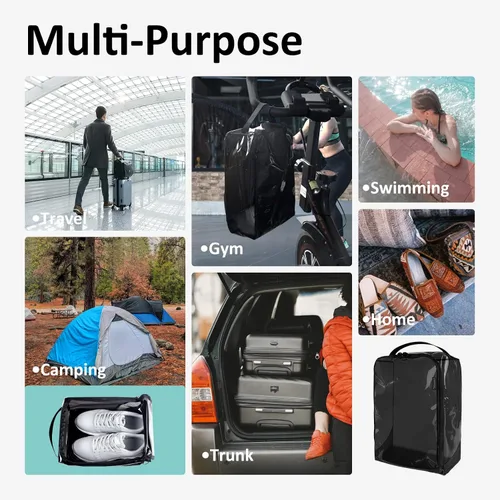Vista 7 de Gloppie Bolsas para zapatos de viaje, bolsa de almacenamiento grande portátil para zapatos para hombres y mujeres, organizador de zapatos, cubos