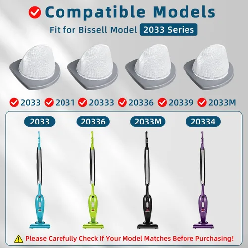Vista 2 de Paquete de 4 filtros de repuesto de vacío 2033 compatibles con Bissell Featherweight Stick Aspiradora ligera sin bolsa 20331 20333 20334 20336 20339