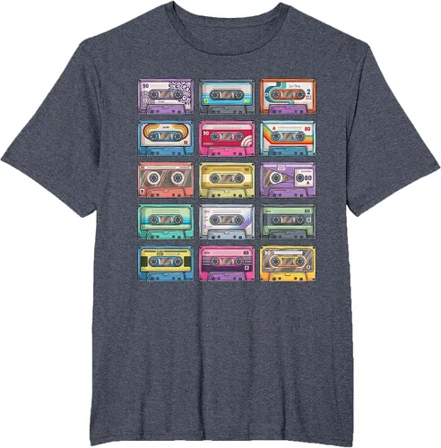 Vista 14 de Vintage Cassette Tapes Collection 80's 90's Music Mixtape T-Shirt Asphalt Grey