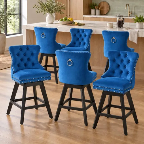 Vista 14 de Juego de 2 taburetes de bar giratorios modernos, taburetes de bar de 26.6 pulgadas de altura de mostrador beige con respaldo para isla de cocina