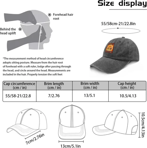 Vista 3 de Vintage Hats for Men Hamburger Ball Hats for Men's Cool Cap Breathable Burgerr Squad Sun Hats