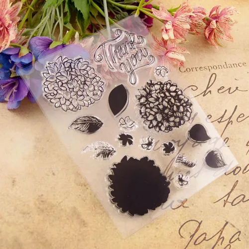 Vista 3 de Juegos de sellos y troqueles de silicona transparentes para hacer tarjetas, plantillas de corte para álbumes de recortes, álbum de fotos, papel