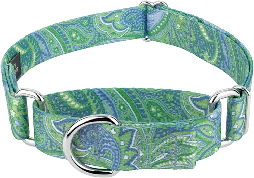 Vista 10 de Country Brook Petz - Collar de perro Martingala de cachemira azul, colección Paisley con diseños elegantes (1/2 pulgada, 2XS)
