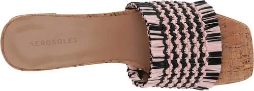 Vista 5 de Aerosoles Sandalias de tacón Rufina para mujer, Rosa Combo Rafia Vegana