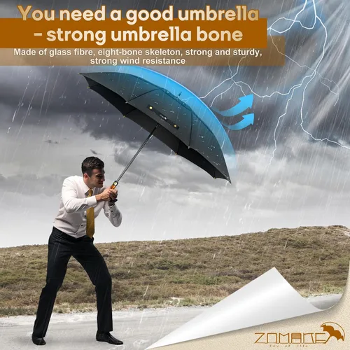 Vista 3 de ZOMAKE - Paraguas de golf a prueba de viento, extragrande, de gran tamaño, de doble dosel resistente para lluvia, juegos deportivos y carrito