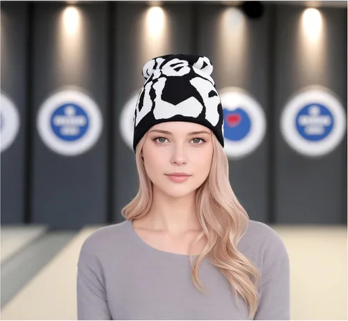 Vista 2 de Gorro gráfico Y2k para mujer, regalo ideal para invierno