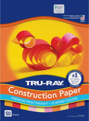 Vista 15 de Tru-Ray Papel de construcción P103031, 10 colores clásicos, 9 x 12 pulgadas, 50 hojas