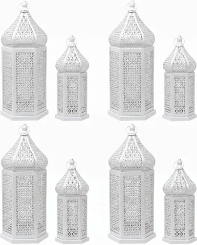 Vista 22 de VELA LANTERNS Farol Marroquí Grande Torre de Templo Lámpara Portavelas Decorativo para Decoraciones de Ramadán, Halloween, Colgante, Patio o Porche
