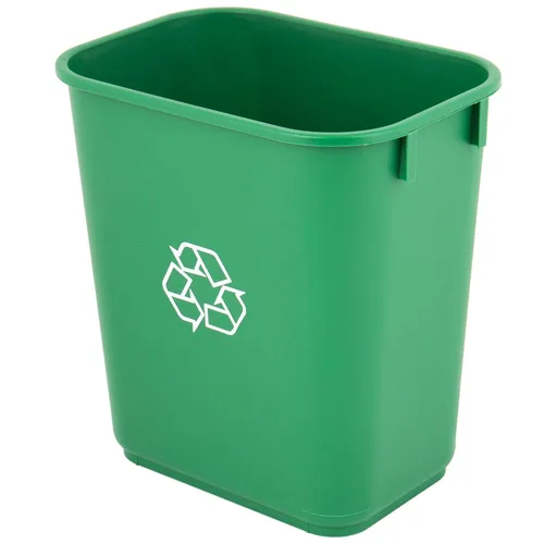 Vista 53 de Cubo de basura rectangular beige de 10 galones para restaurante, papelera comercial, papelera de plástico para oficina, cubo de basura para baño