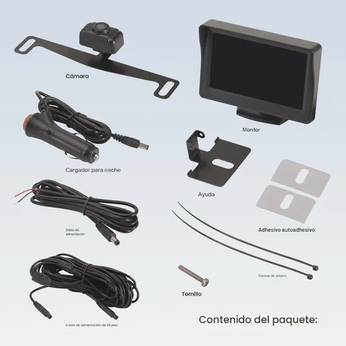 Vista 6 de Sistema de cámara de respaldo YIMU con cámara de respaldo de matrícula y reversa, fácil instalación, plug & play, líneas guía DIY, ángulo amplio