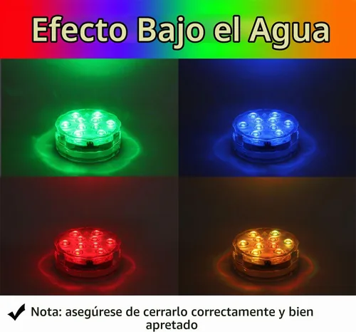 Vista 2 de Qoolife - Luz sumergible para piscina, luz de disco impermeable IP68