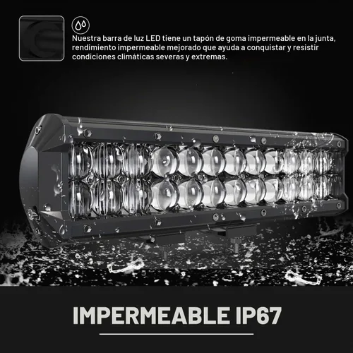 Vista 4 de DOT 5D 12 Pulgadas 72W Barra de Luz LED + 4 Pulgadas 60W Cubo de Luz LED con Kit de Cableado Combo para Lámpara de Conducción Polaris Ranger Honda