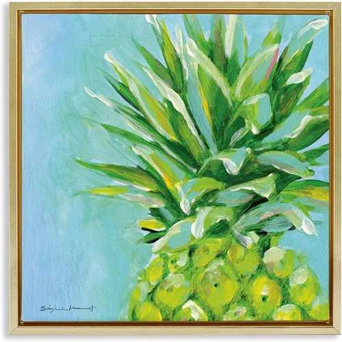 Vista 12 de Stupell Industries Arte giclée enmarcado con fruta de piña azul tropical, diseño de Stephanie Workman Marrott