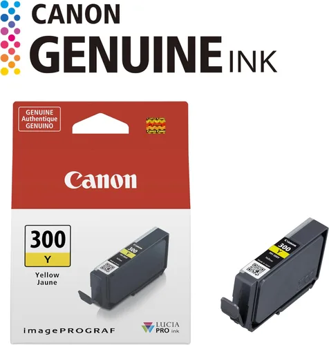 Vista 2 de Canon PFI-300 Depósito de tinta amarillo auténtico, compatible con impresoras ImagePROGRAF PRO-300