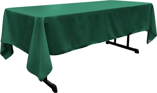 Vista 241 de LA Linen Mantel rectangular lavable de popelín de poliéster, resistente a las manchas y a las arrugas, cubierta de mesa 60x84, mantel de tela